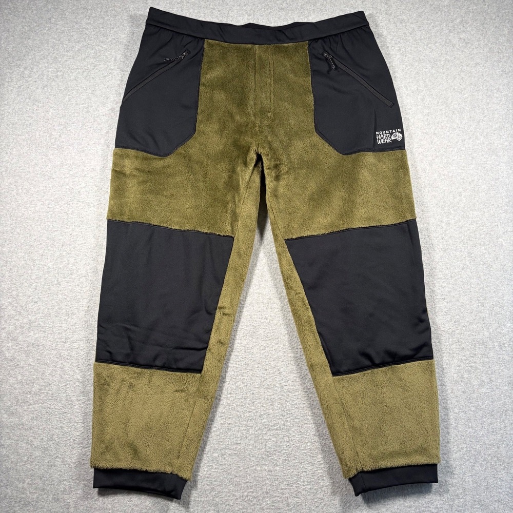 Mountain Hardwear Fleece Pants Mens 2XL Green High Loft Polartec Joggers